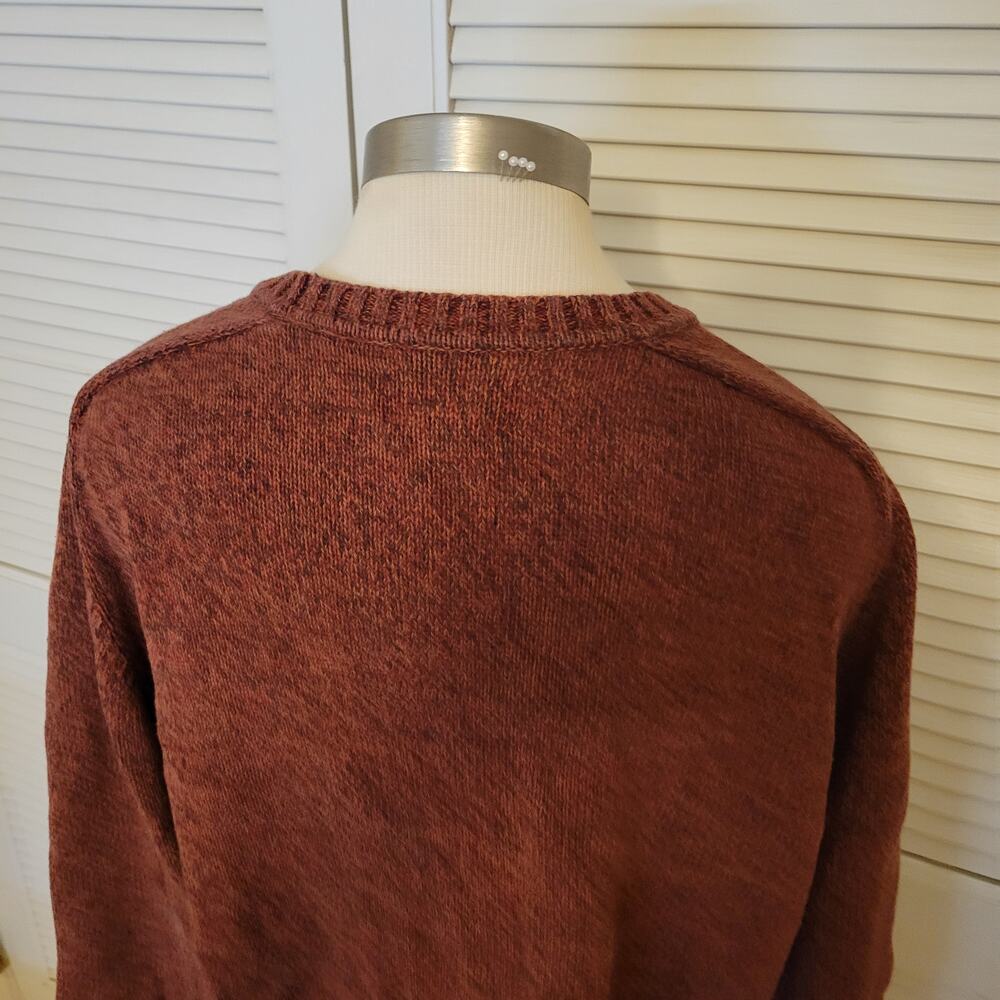 Earth Tone Cotton Woven Sweater Croft and Barrow Women XL Crewneck Pullover 90s - Picture 5 of 7